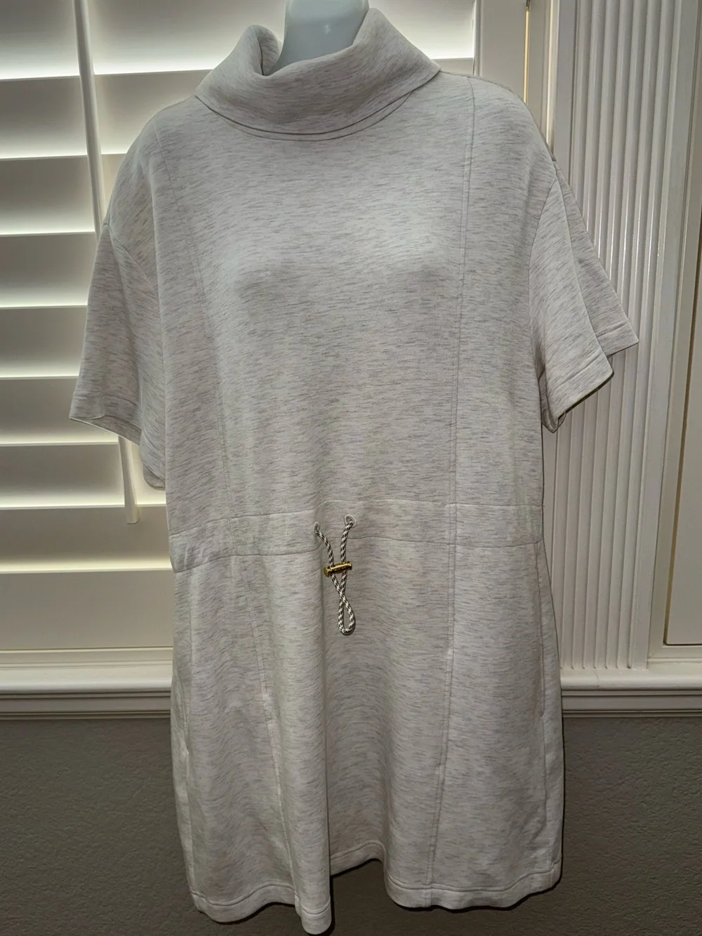 VARLEY Double Soft Sophie Dress Ivory Marl Size Medium - Picture 4 of 7